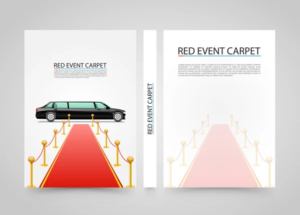 Red event carpet isolated on a white background. Vector illustration — Stock Vector