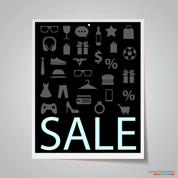 Paper sale banner on gray background. — Stock Vector