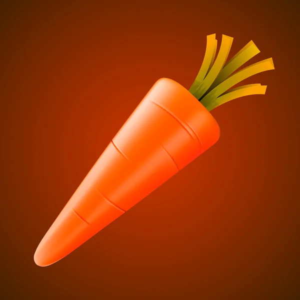 Zanahoria fresca aislada sobre fondo oscuro . — Vector de stock