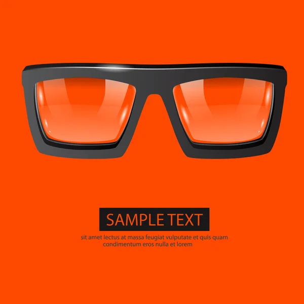 Vector glasses orange background — Stock Vector