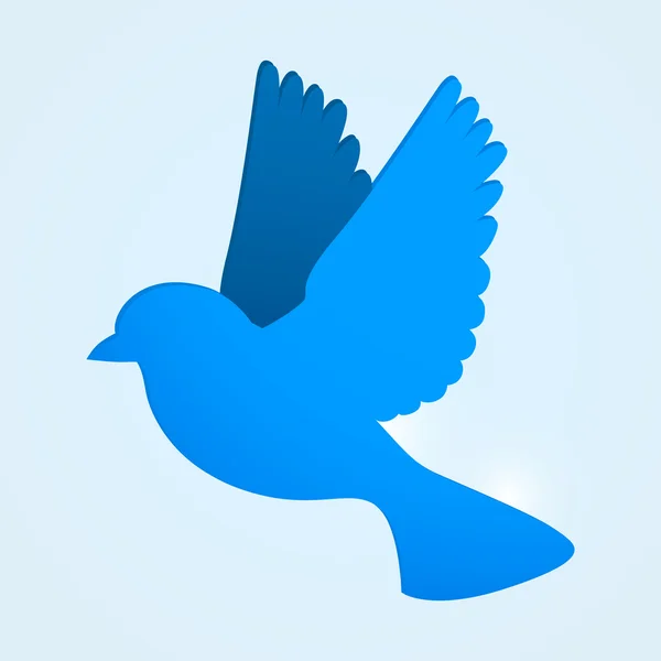 Uccello blu piatto. Concetto di social media . — Vettoriale Stock
