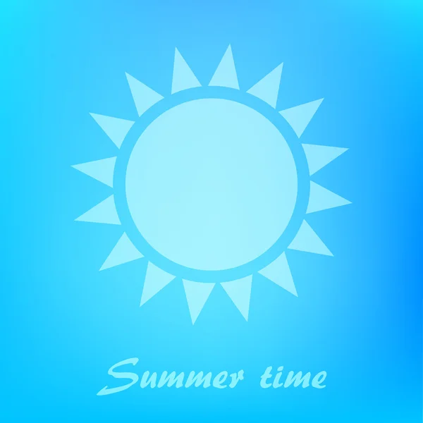 Mooie blauwe achtergrond met zon pictogram. — Stockvector