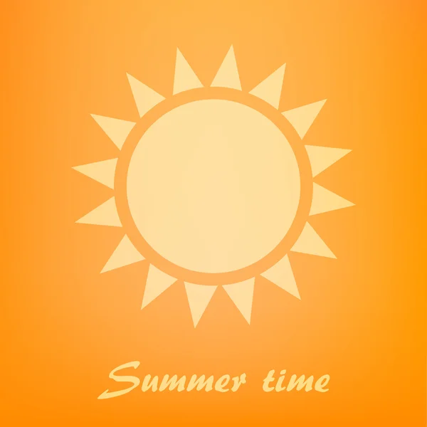 Beautiful orange background with sun icon. — Stock Vector