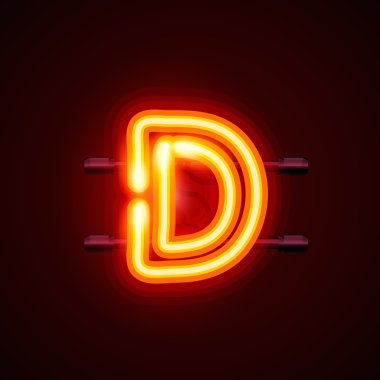 Neon yazı tipi harf ö. vektör çizim