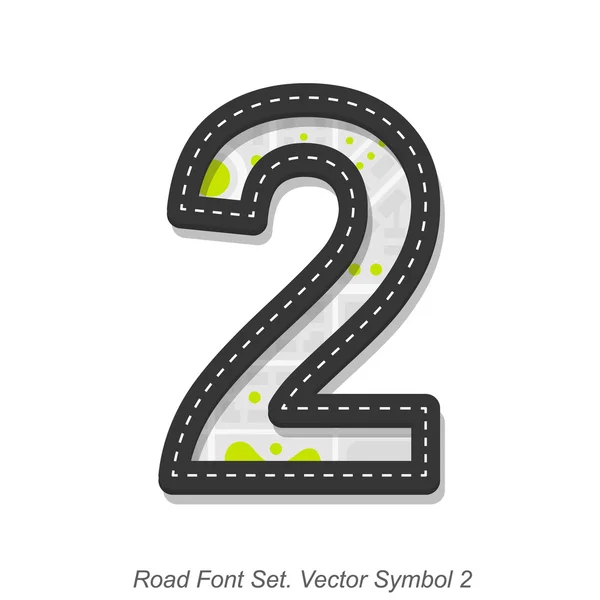 Dopravní písmo značka, Symbol 2, objekt na bílém pozadí — Stockový vektor