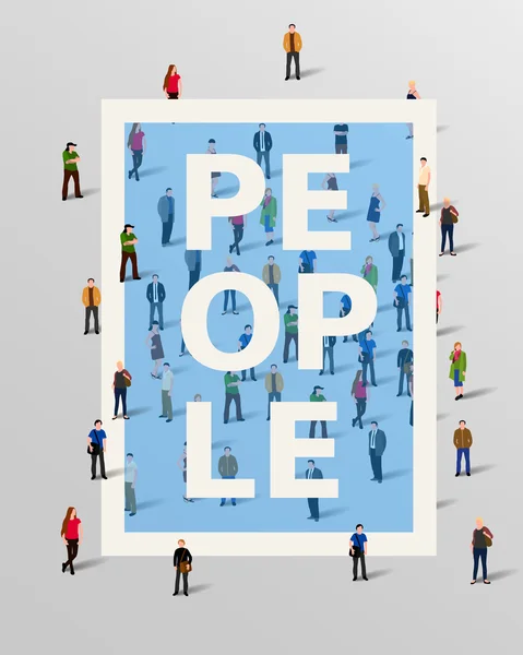 Gruppo di persone elementi di design di confine. Illustrazione vettoriale . — Vettoriale Stock