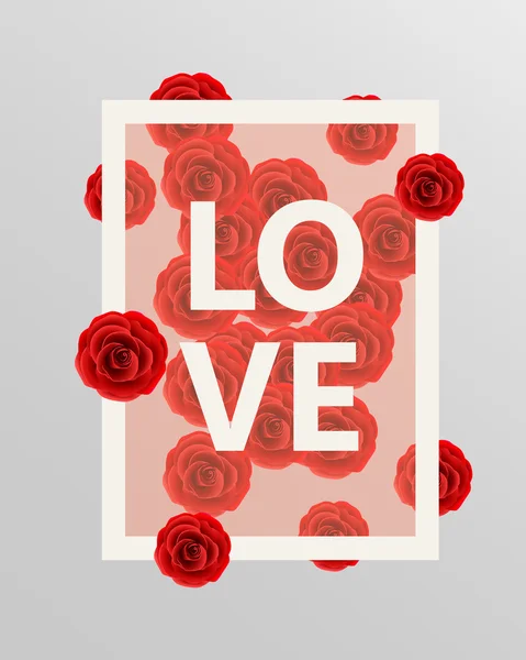 Roses rouges éléments de conception florale. Illustration vectorielle . — Image vectorielle