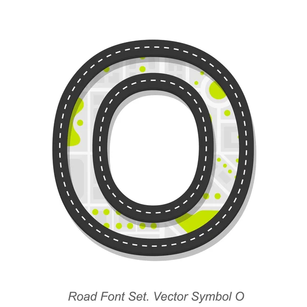 Road font sign, Symbol O, Objeto sobre fondo blanco — Archivo Imágenes Vectoriales