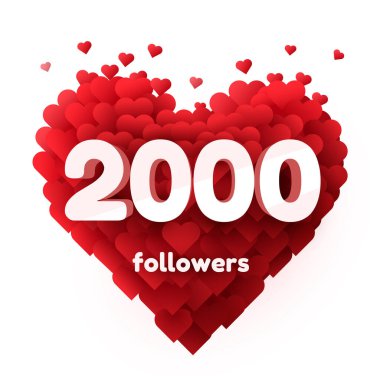Takipçiler teşekkür eder. Sosyal Ağ dostları, takipçileri, Web kullanıcıları için kırmızı kalp aboneleri ve takipçilerini kutluyoruz..