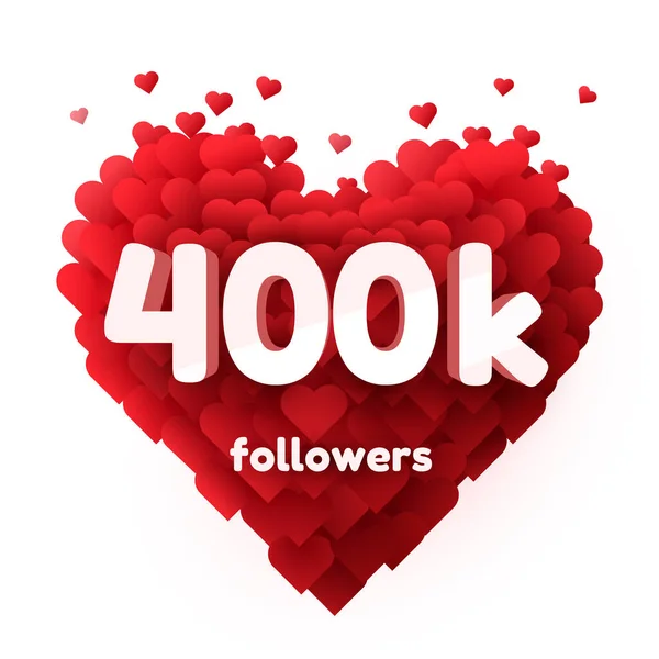 Les abonnés vous remercient. Red heart for Social Network amis, abonnés, internaute Merci de célébrer les abonnés ou abonnés et j'aime. — Image vectorielle