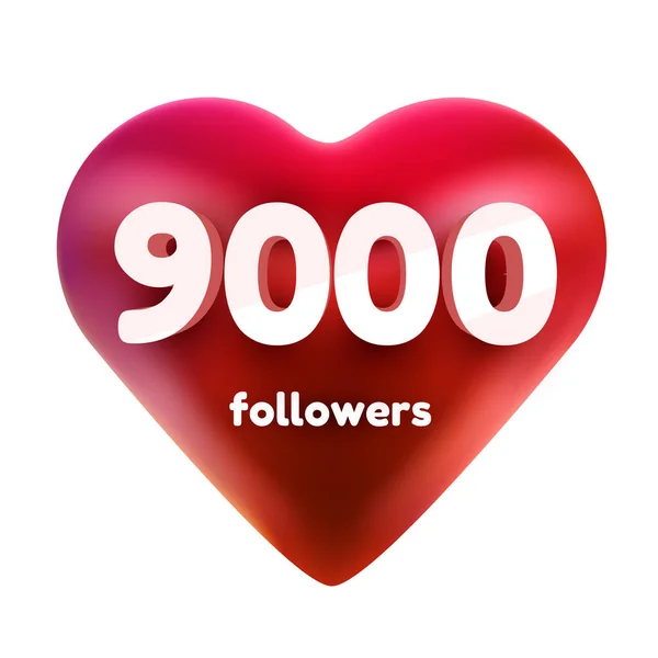 A követők köszönöm. Red heart for Social Network barátok, követők, Web user Köszönjük, hogy ünnepli az előfizetők vagy követők és szereti. — Stock Vector