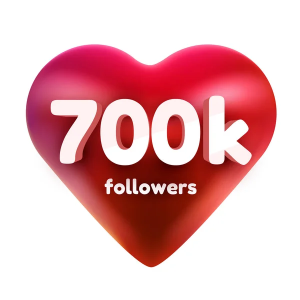 Följare tackar er. Rött hjärta för sociala nätverk vänner, anhängare, webbanvändare Tack för att fira prenumeranter eller anhängare och gillar. — Stock vektor