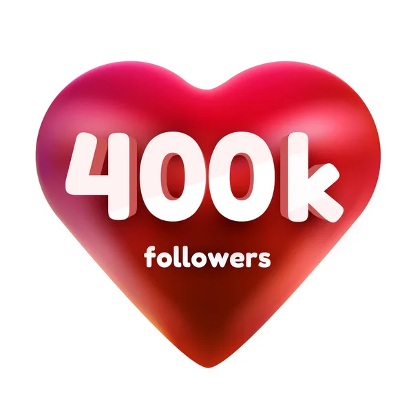 Následovníci děkují. Červené srdce pro přátele sociálních sítí, následovníky, uživatele webu Děkujeme za oslavu předplatitelů nebo následovníků a líbí. — Stockový vektor