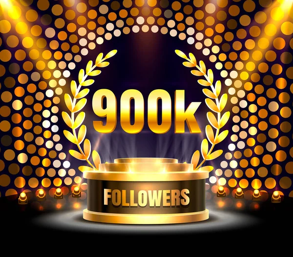 Дякую вам, послідовники народів, 900k онлайн соціальна група, щасливий банер святкування, Вектор — стоковий вектор