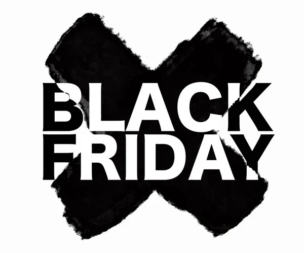 Black Friday Försäljning Affisch med grunge penseldrag. Shopping rabatt marknadsföring. Banner för företag, marknadsföring och reklam. — Stock vektor
