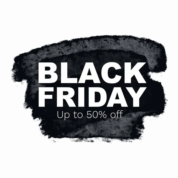 Black Friday Försäljning Affisch med grunge penseldrag. Shopping rabatt marknadsföring. Banner för företag, marknadsföring och reklam. — Stock vektor