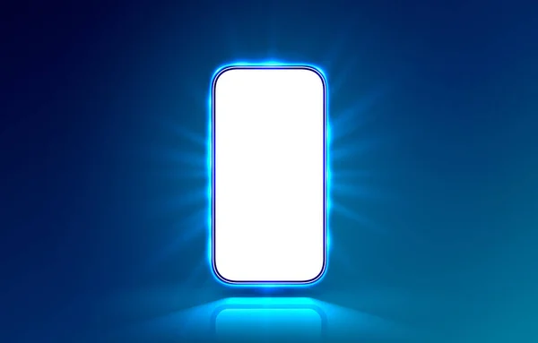 Pantalla móvil Smartphone, tecnología de luz de pantalla móvil. Vector — Archivo Imágenes Vectoriales