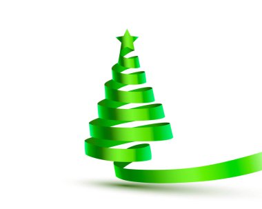 Noel ağacı bandı altın tasarım afişi, sanat dekorasyonu. Vektör