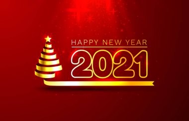 Mutlu 2021 yıllar, bayram kapağı bayrağı. Vektör