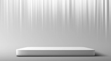 Sahne podyumu duman içinde. Ödül töreni sahnesi spot ışıklarıyla aydınlatıldı. Ödül töreni konsepti. Sahne arkaplanı.