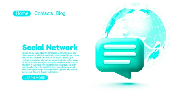 Sociala nätverk Chattbubbla. Föreläsning, dialog, budbärare eller supportkoncept online. Webbikon. Vektor — Stock vektor