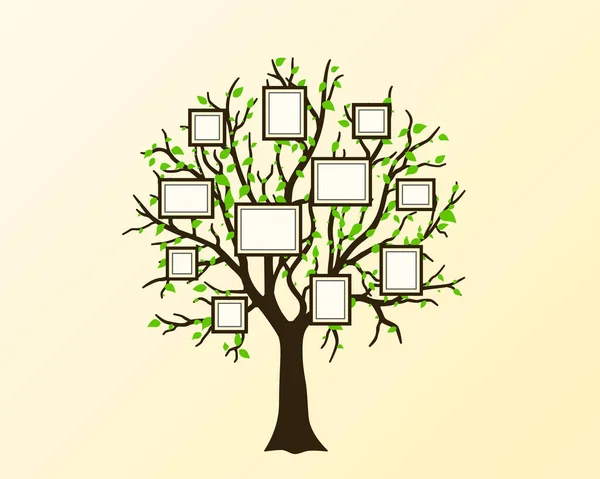 相框树，家谱，自然印。B.病媒 — 图库矢量图片