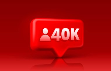 Teşekkürler takipçiler, 40 bin online sosyal grup, mutlu bayrak kutlamaları, Vektör