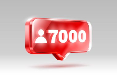Teşekkürler takipçiler, 7k çevrimiçi sosyal grup, mutlu bayrak kutlaması, Vektör