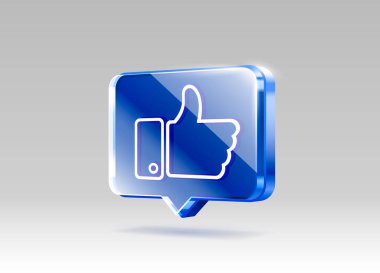 İkona gibi el, 3 boyutlu pankart, en iyi sosyal medya paylaşımı. Vektör