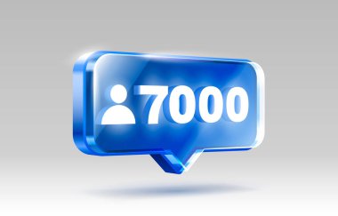 Teşekkürler takipçiler, 7k çevrimiçi sosyal grup, mutlu bayrak kutlaması, Vektör