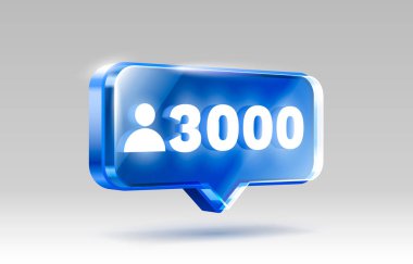 Teşekkürler takipçiler, 3k çevrimiçi sosyal grup, mutlu bayrak kutlamaları, Vektör