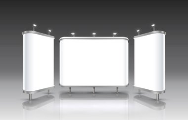 Sahne sunumları tahtası, masa beyazı ekran. Vektör