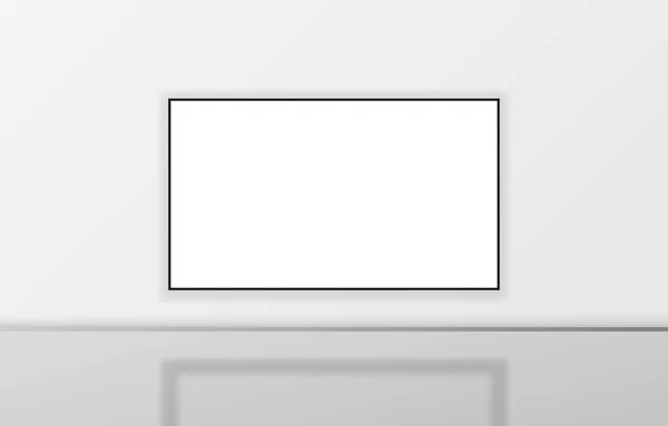 Tablero de presentaciones de escena, pantalla blanca de mesa. Vector — Vector de stock