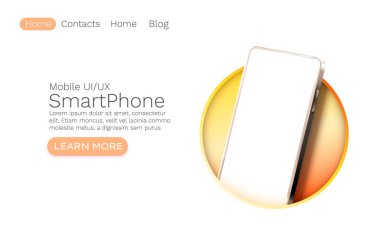 Akıllı telefon mobil ekranı, teknoloji mobil ekran ışığı. Vektör