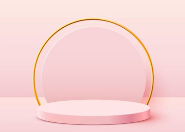 Soyut sahne arkaplanı. Arka planda silindir podyum var. Ürün sunumu, modelleme, kozmetik ürünü, podyum, sahne kaidesi veya platformu göster.