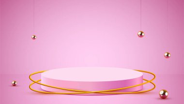 Soyut sahne arkaplanı. Arka planda silindir podyum var. Ürün sunumu, modelleme, kozmetik ürünü, podyum, sahne kaidesi veya platformu göster.