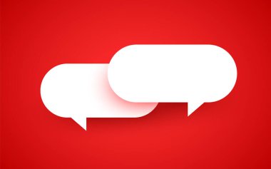 Sohbet balonu işareti. İletişim konsepti. Kağıt biçimi.