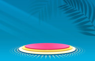 Işıklı sahne podyumu, ödül için sahne podyumu sahnesi, dekor unsuru arka planı. Vektör