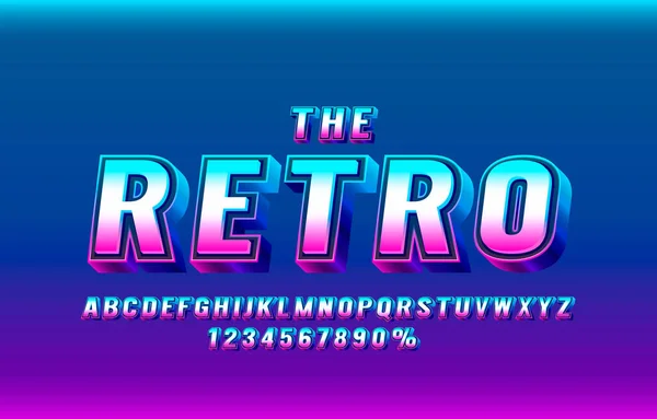 The Retro font set collection, letters and numbers symbol. Vector — стоковий вектор
