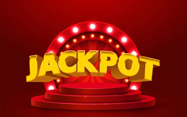 Jackpot luxe spandoek. 777 Groot win casino concept. — Stockvector