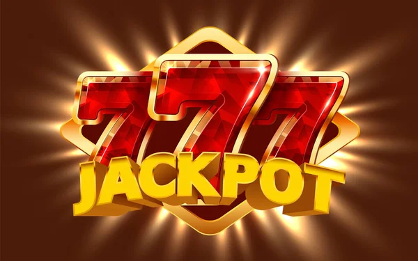 La macchina mangiasoldi vince il primo premio. 777 Grande concetto di vittoria. Jackpot del casinò. — Vettoriale Stock