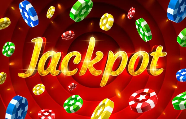 Moeda de casino de jackpot, jogo de máquina de dinheiro agora. Vetor —  Vetores de Stock