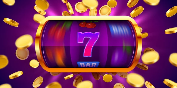 Slot machine câștigă jackpot-ul. 777 Conceptul de câștig mare. Jackpot Casino . — Vector de stoc