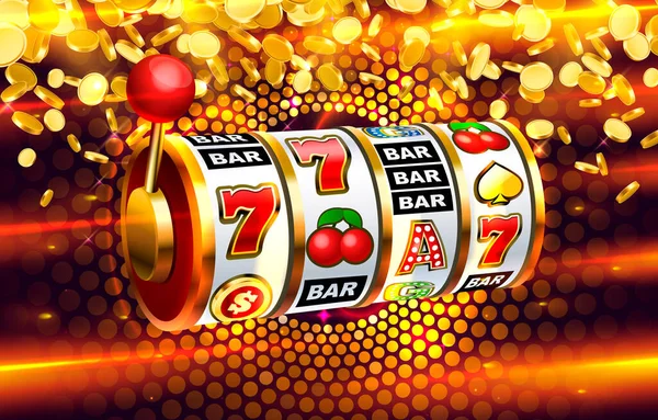 Casino slots icons, slot sign machine, night Vegas. Vector — Stock Vector