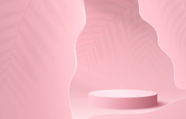 Işıklı sahne podyumu, ödül için sahne podyumu sahnesi, dekor unsuru arka planı. Vektör