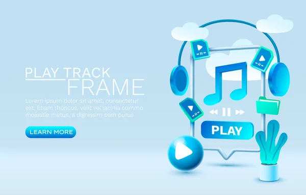 播放音乐智能手机移动屏幕,技术移动显示屏.B.病媒 — 图库矢量图片