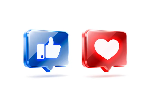 Main et cœur comme icône néon, signe adepte bannière 3d, meilleur post médias sociaux. Vecteur — Image vectorielle