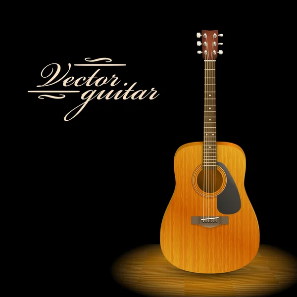 Concepto musical. Guitarra acústica . — Vector de stock