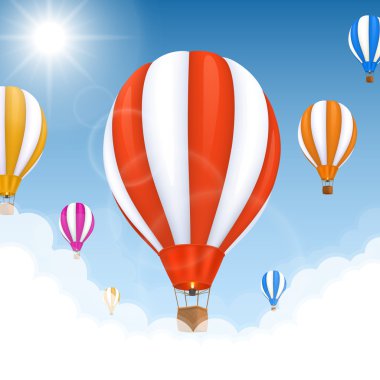 Balonlar havada. Vektör