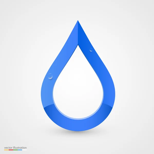 Abstracto gota de agua azul sobre fondo gris . — Vector de stock